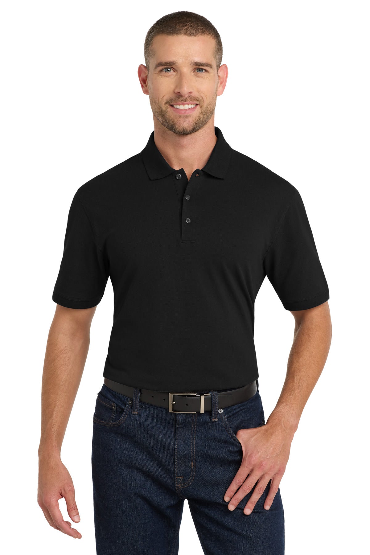 Port Authority EZCotton Polo. K8000 in Black