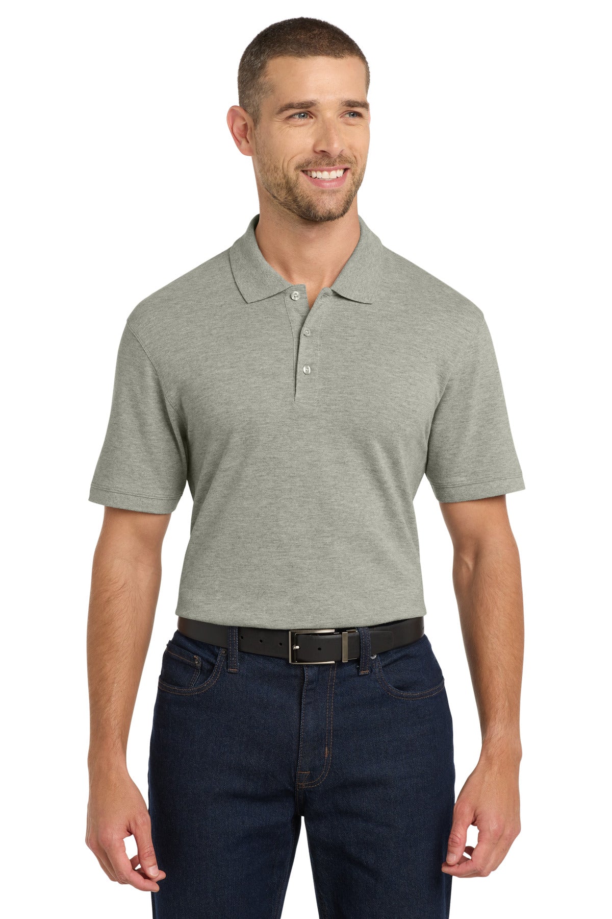 Port Authority EZCotton Polo. K8000 in Oxford Heather