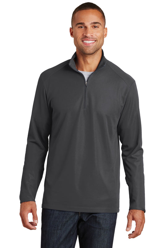 Port Authority Pinpoint Mesh 1/2-Zip. K806 in Battleship Grey