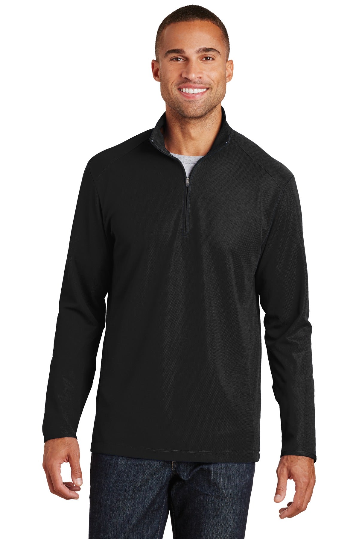 Port Authority Pinpoint Mesh 1/2-Zip. K806 in Black