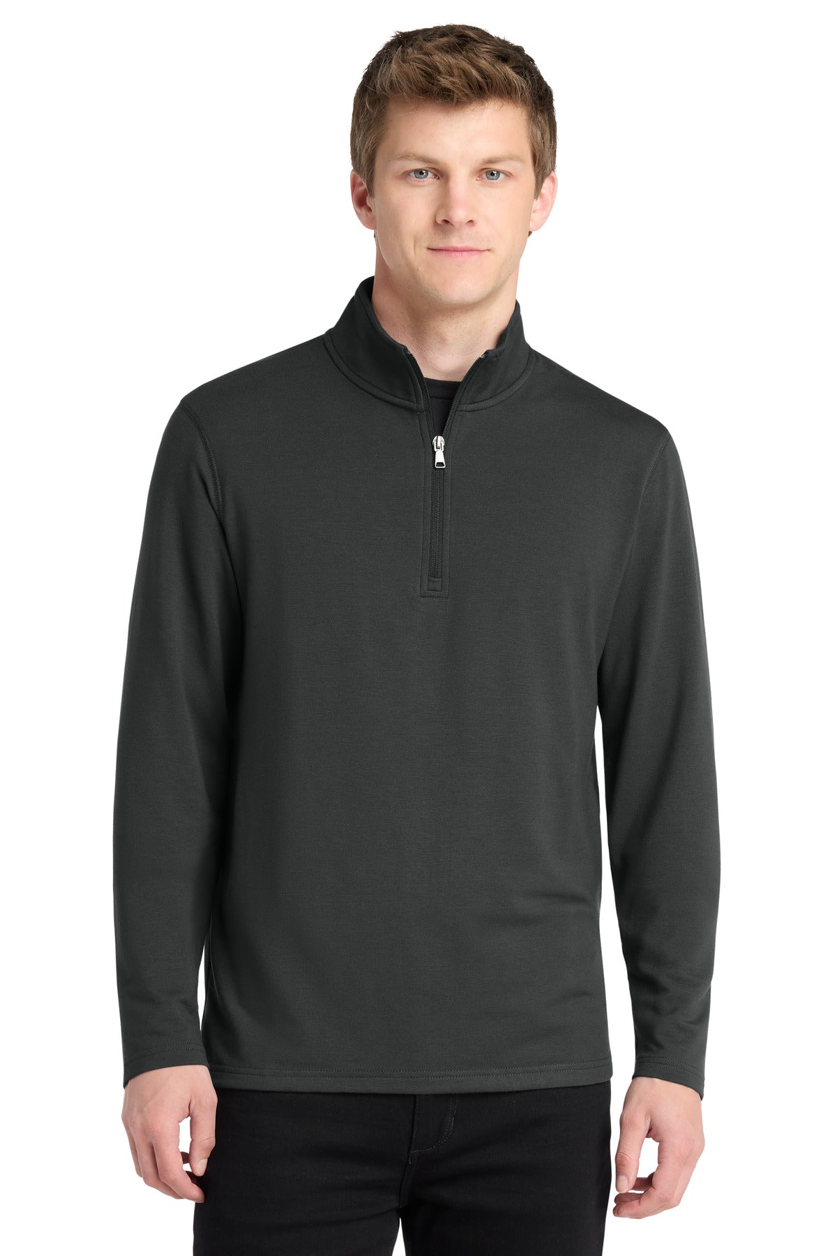 Port Authority Microterry 1/4-Zip Pullover K825 in Charcoal