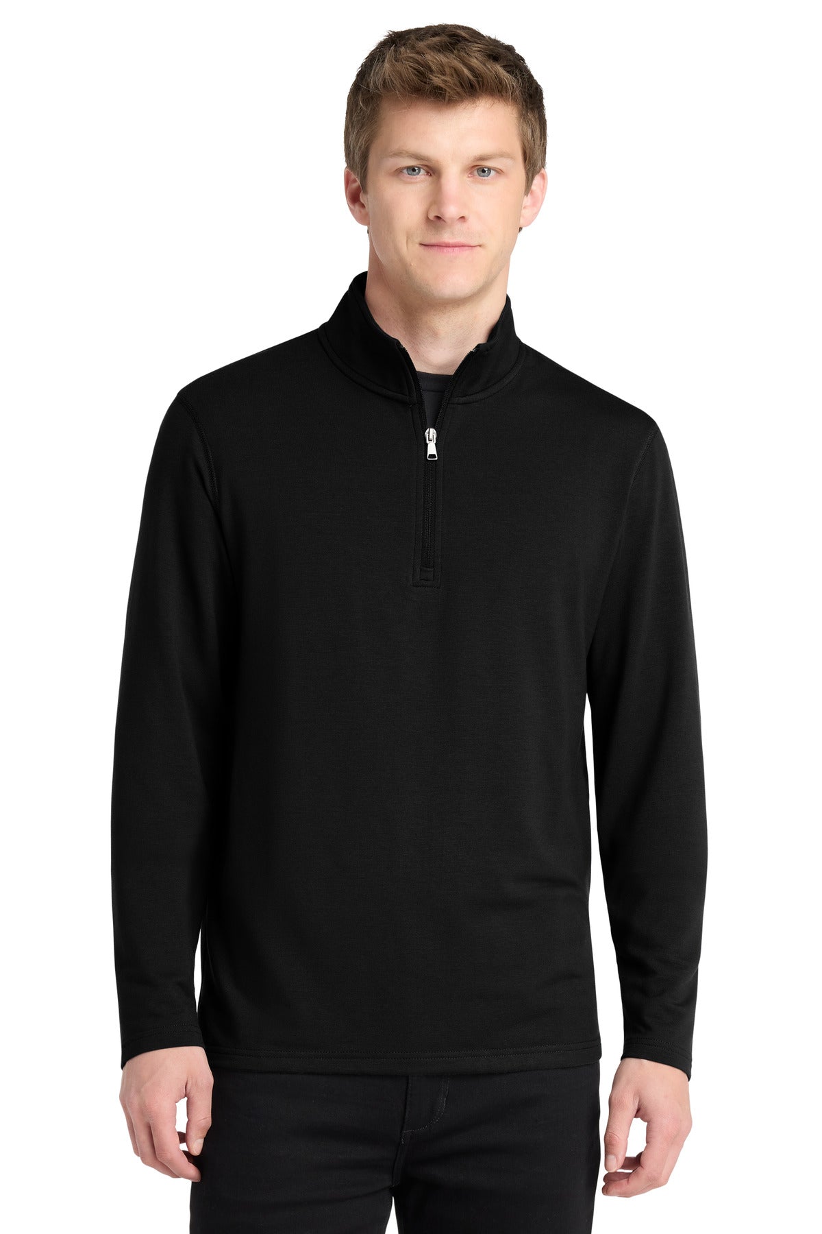 Port Authority Microterry 1/4-Zip Pullover K825 in Deep Black