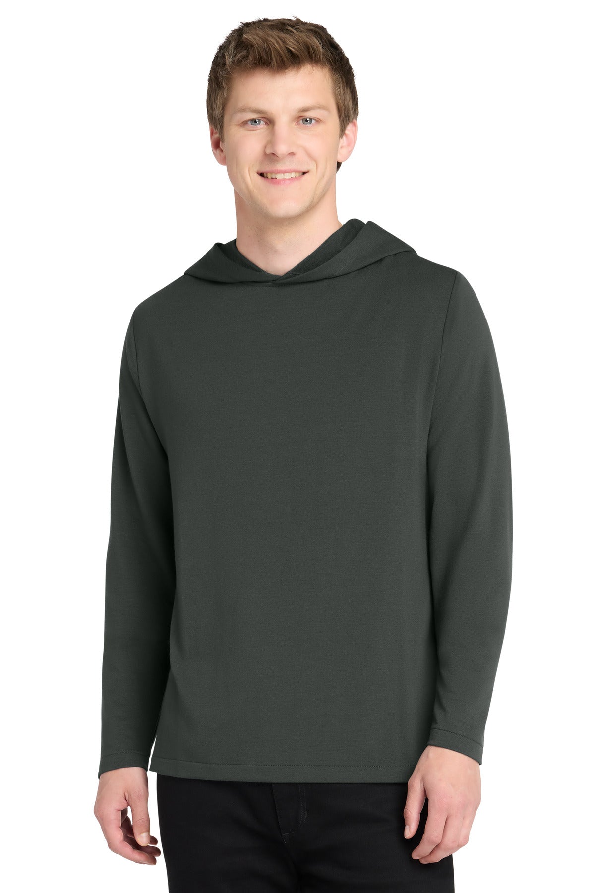 Port Authority Microterry Pullover Hoodie K826 in Charcoal