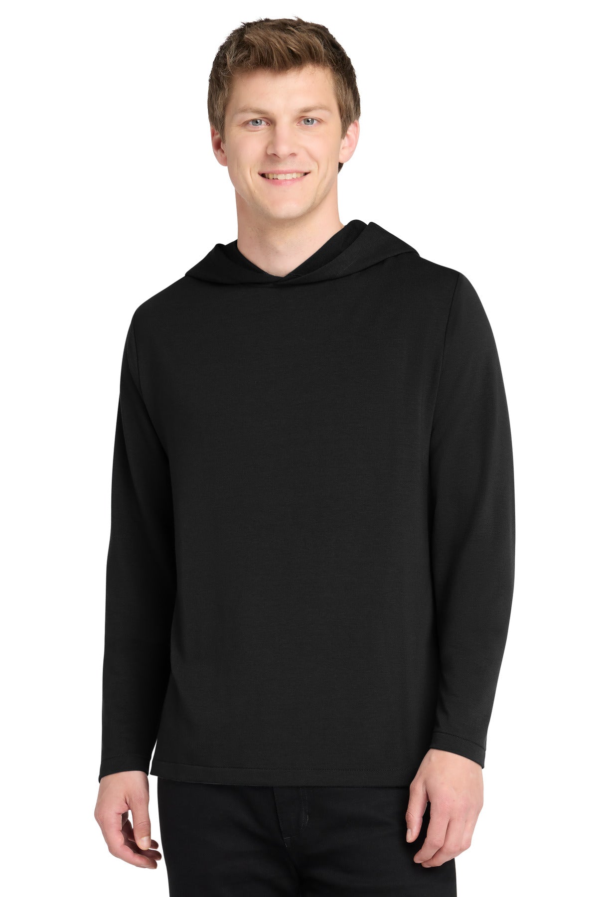 Port Authority Microterry Pullover Hoodie K826 in Deep Black
