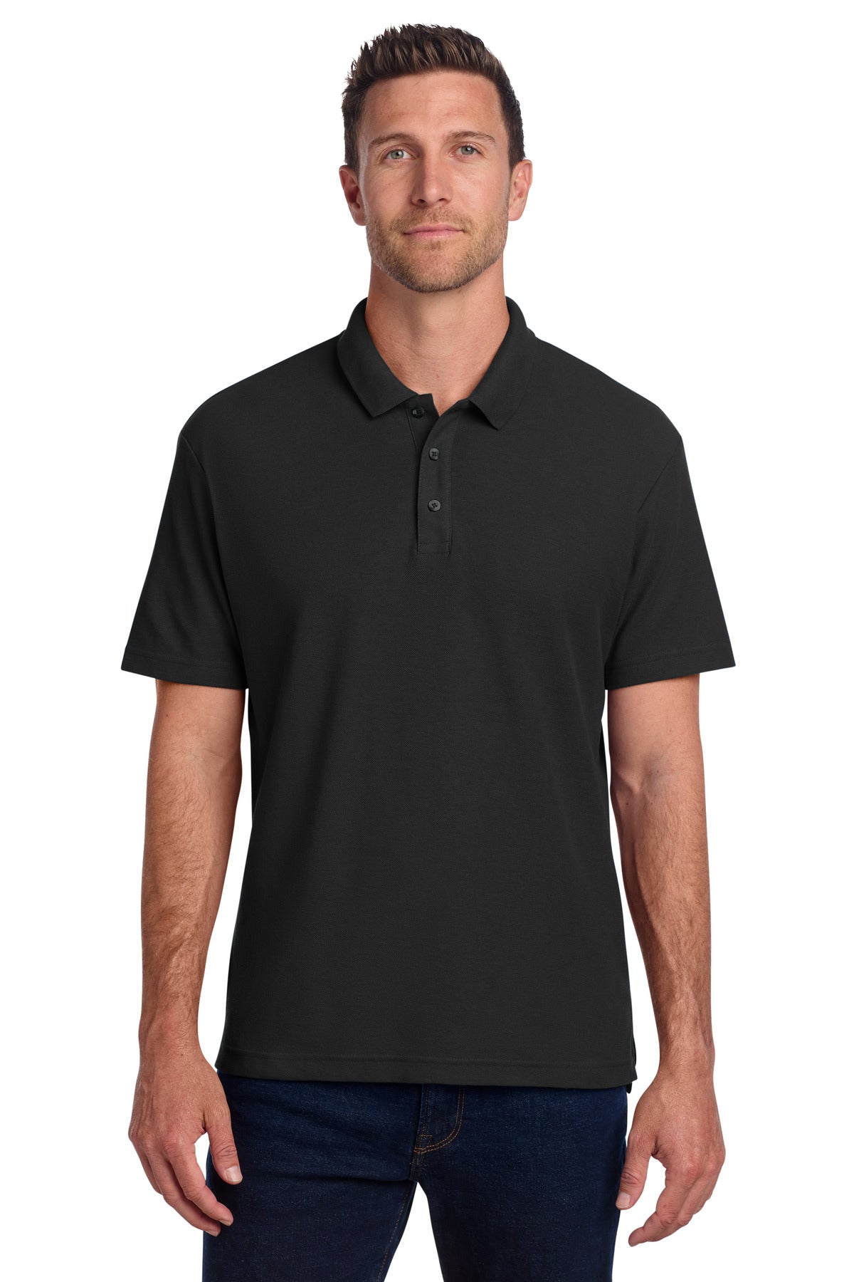 Port Authority C-FREE Cotton Blend Pique Polo K867 in Black