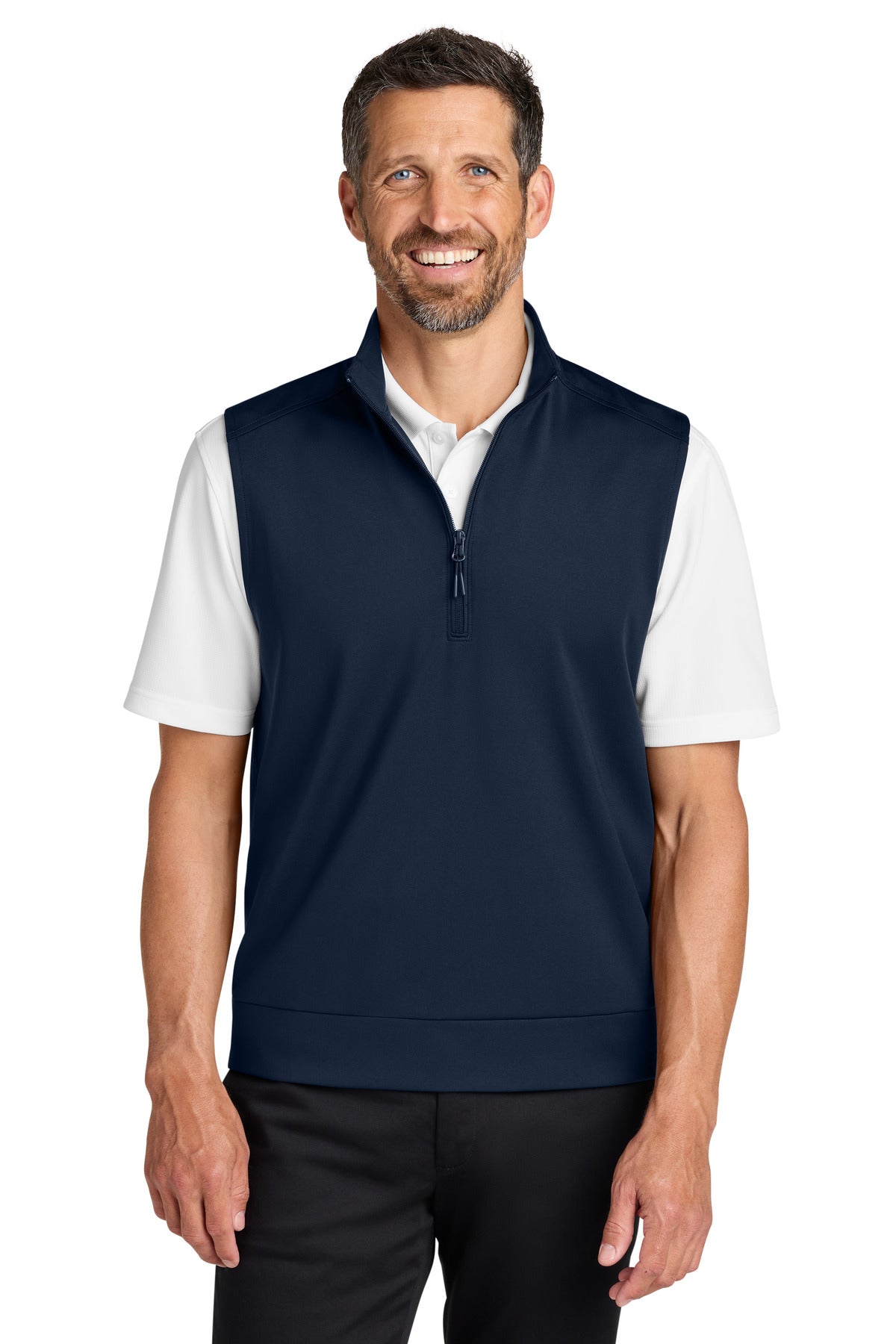 Port Authority C-FREE Double Knit 1/4-Zip Vest K880V in True Navy