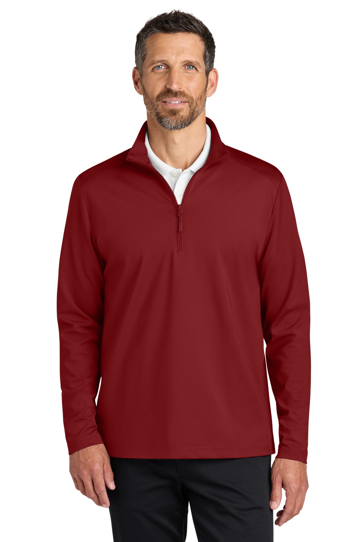 Port Authority C-FREE Double Knit 1/4-Zip K880 in Rich Red