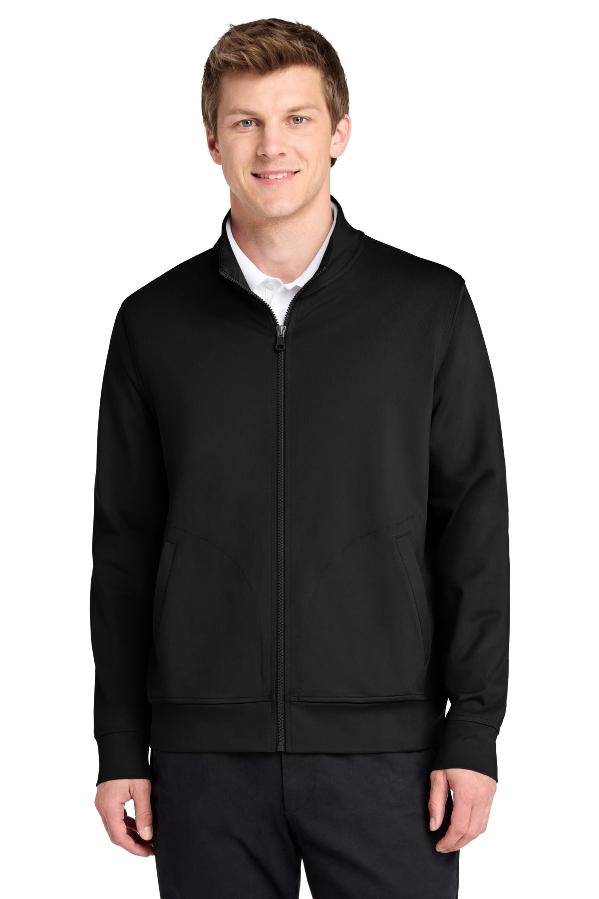 Port Authority C-FREE Double Knit Full-Zip K881 in Deep Black