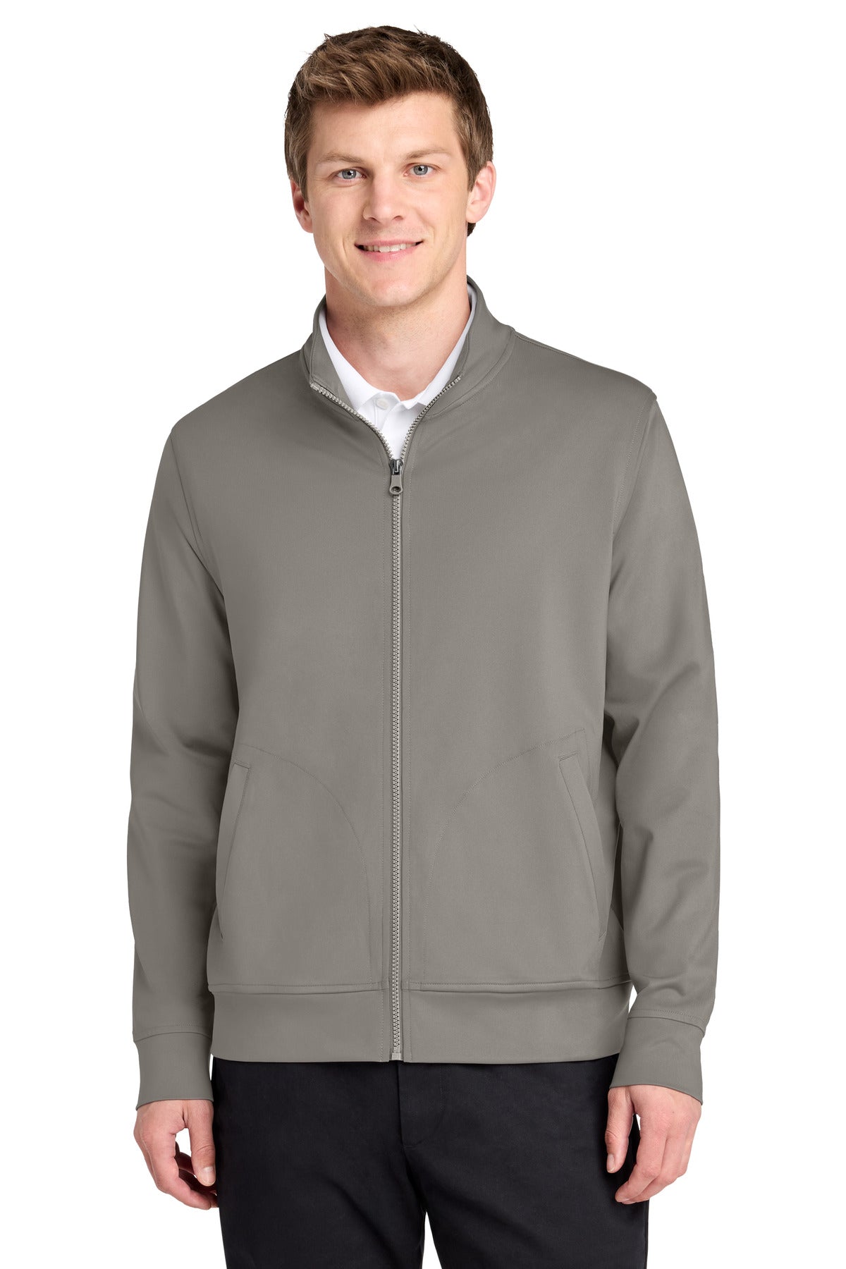 Port Authority C-FREE Double Knit Full-Zip K881 in Smoke Grey