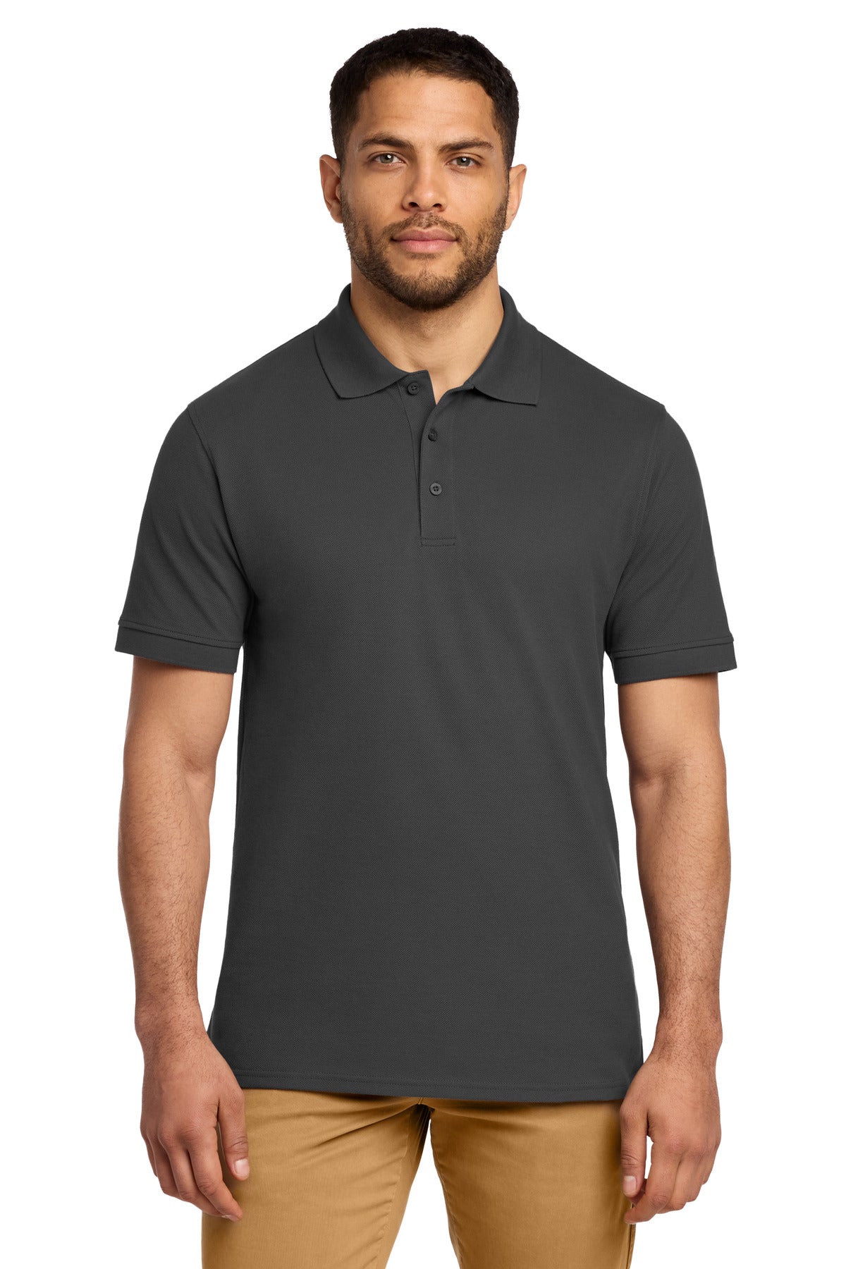 Port & Co Combed Ring Spun Pique Polo. KP1500 in Charcoal
