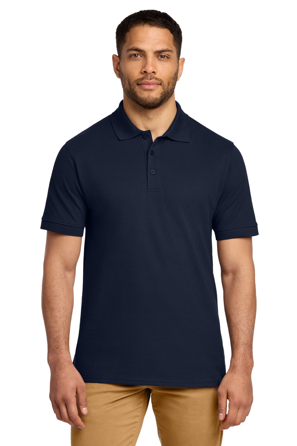 Port & Co Combed Ring Spun Pique Polo. KP1500 in Deep Navy
