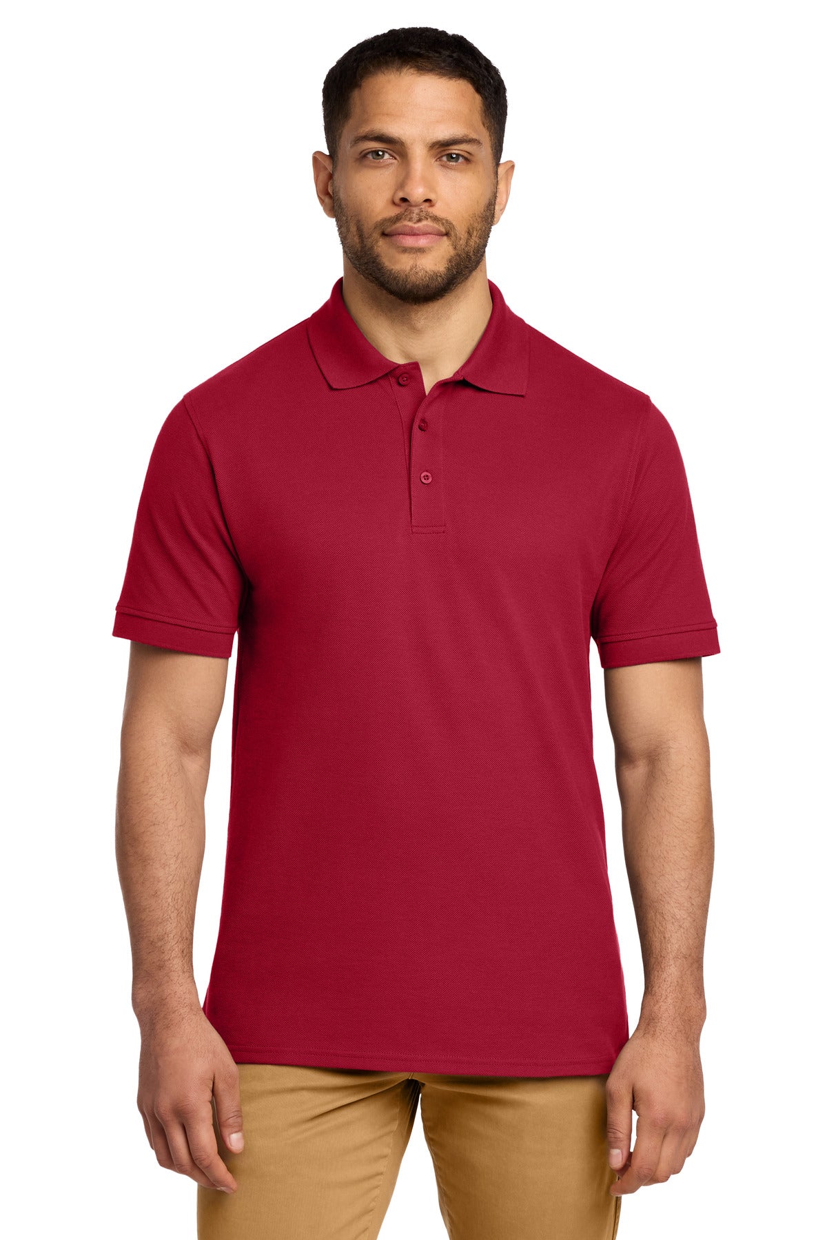 Port & Co Combed Ring Spun Pique Polo. KP1500 in Red