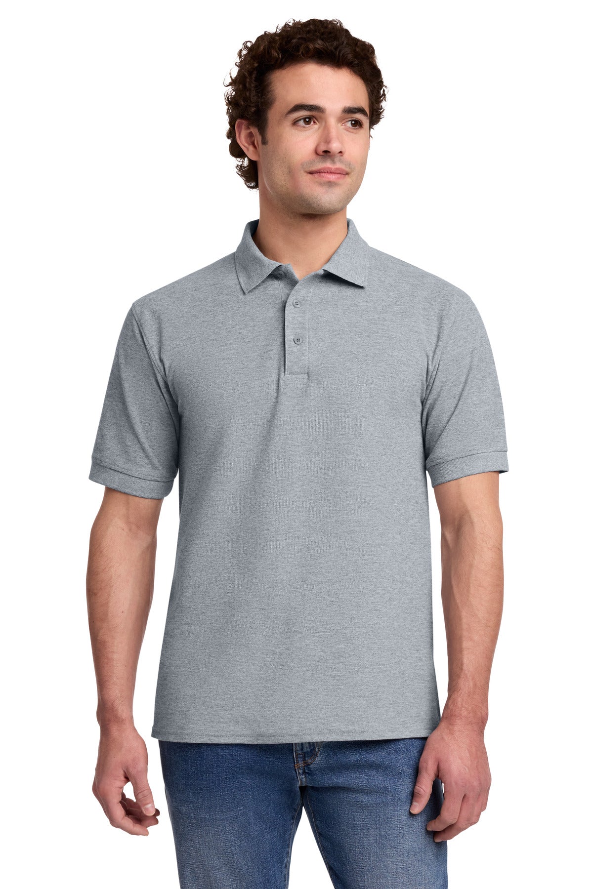 Port & Co Core Blend Pique Polo. KP155 in Athletic Heather