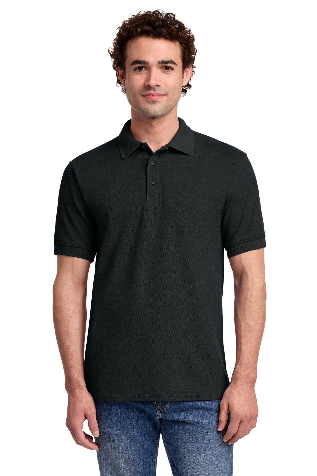 Port & Co Core Blend Pique Polo. KP155 in Jet Black