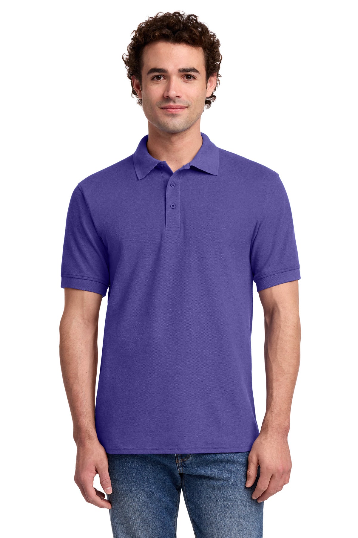 Port & Co Core Blend Pique Polo. KP155 in Purple