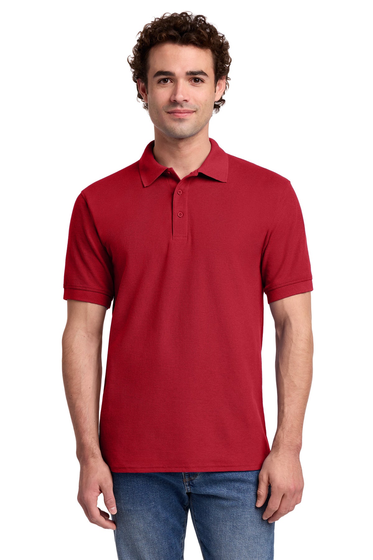 Port & Co Core Blend Pique Polo. KP155 in Red