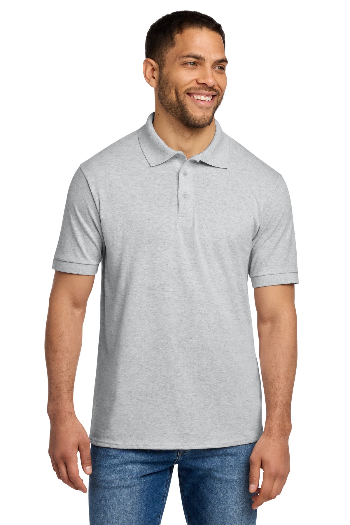 Port & Co Core Blend Jersey Knit Polo. KP55 in Ash