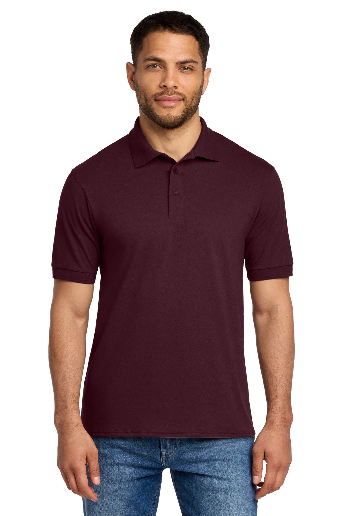 Port & Co Core Blend Jersey Knit Polo. KP55 in Athletic Maroon