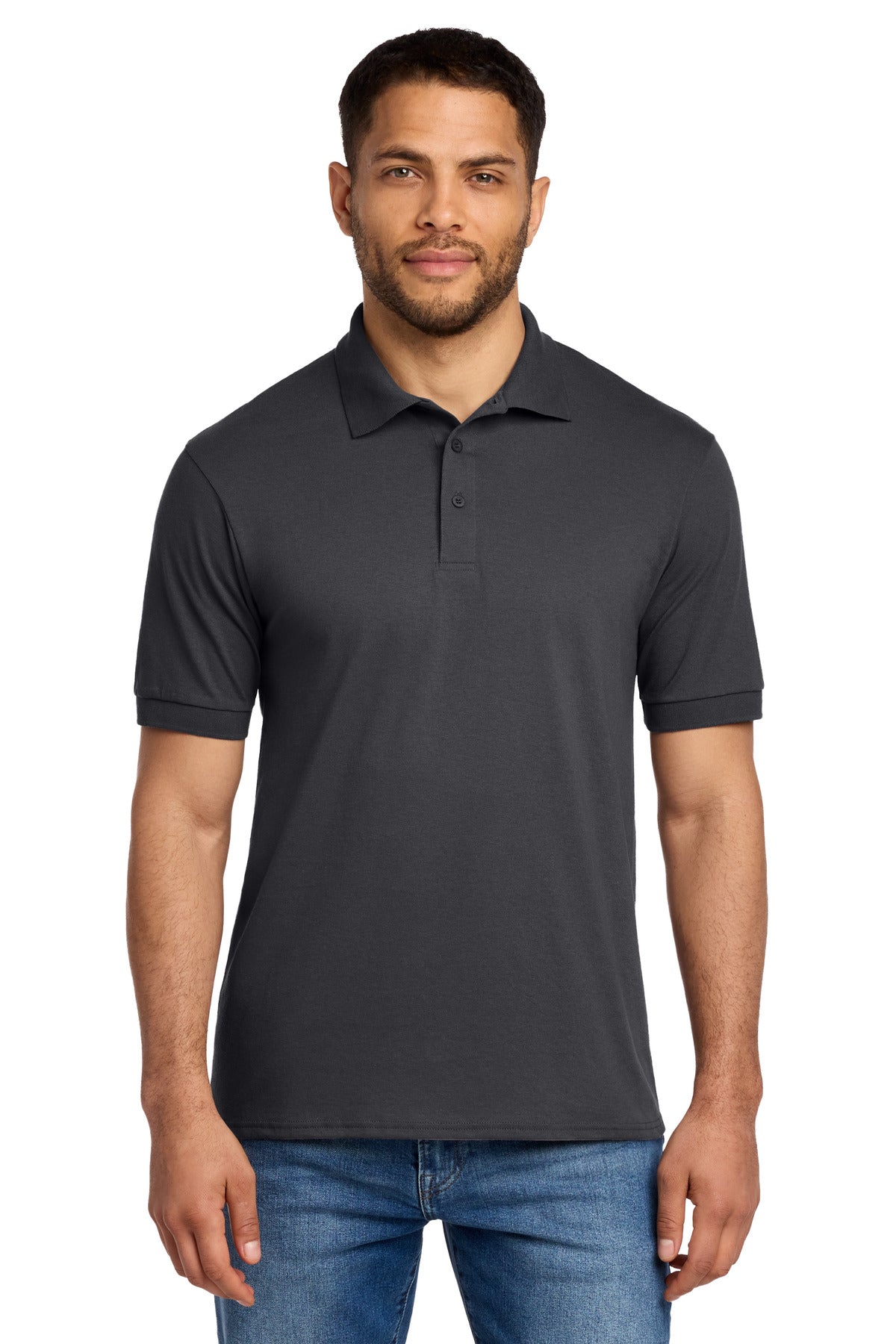 Port & Co Tall Core Blend Jersey Knit Polo. KP55T in Charcoal