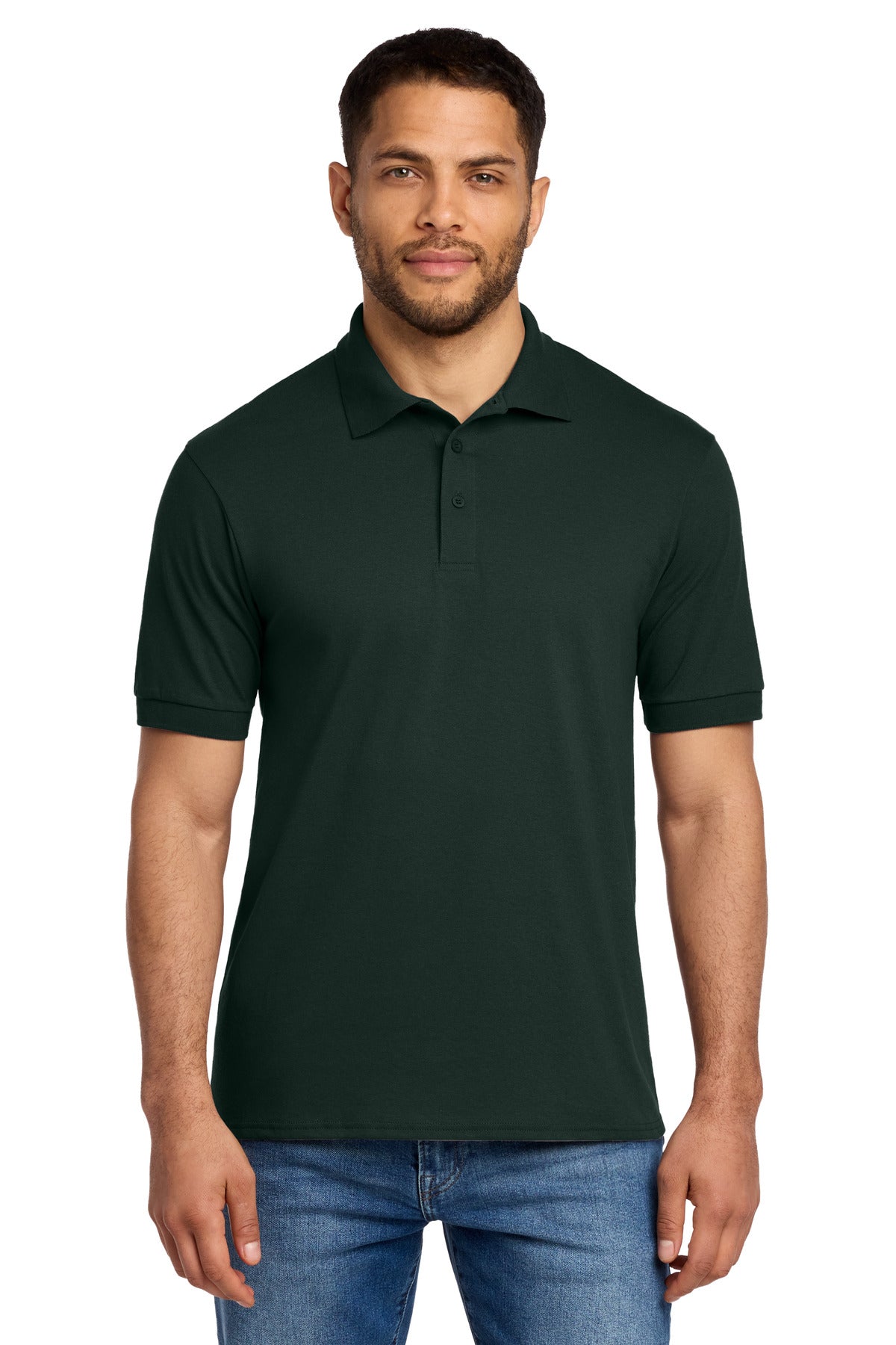 Port & Co Core Blend Jersey Knit Polo. KP55 in Dark Green