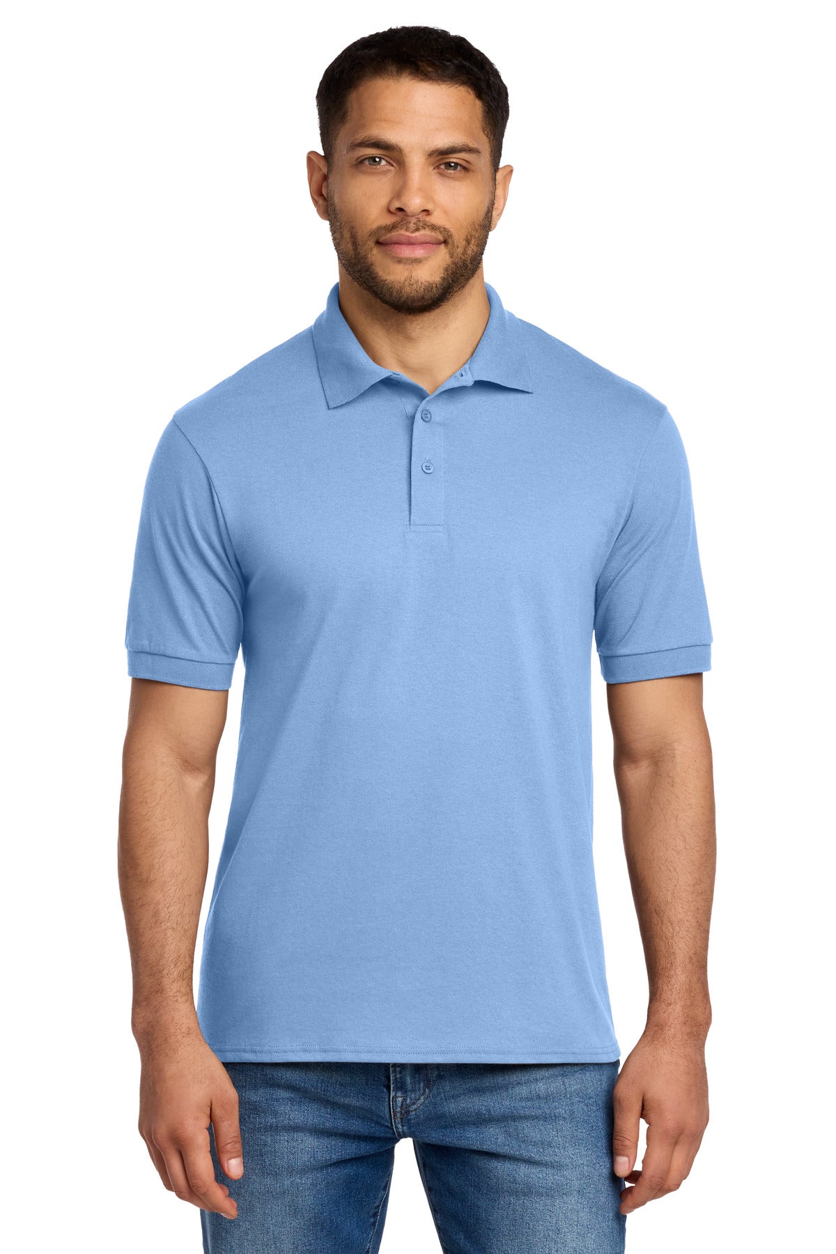 Port & Co Tall Core Blend Jersey Knit Polo. KP55T in Light Blue