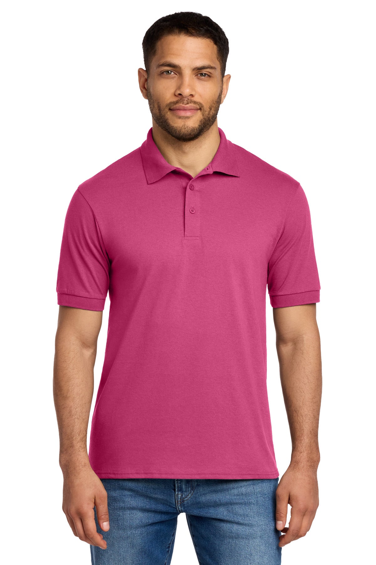Port & Co Core Blend Jersey Knit Polo. KP55 in Sangria