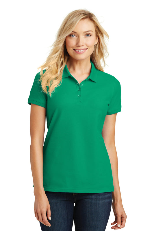 Port Authority Women's Core Classic Pique Polo. L100 in Bright Kelly Green