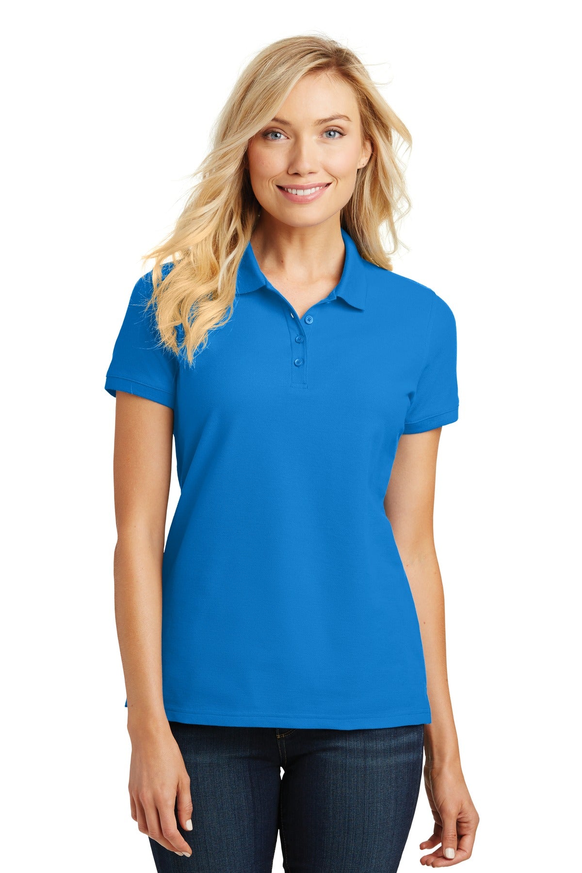 Port Authority Women's Core Classic Pique Polo. L100 in Coastal Blue