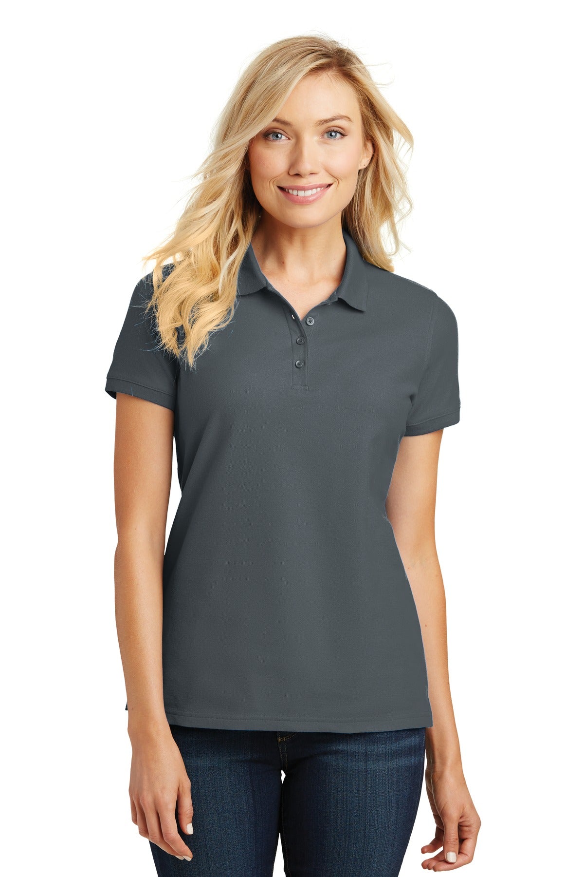 Port Authority Women's Core Classic Pique Polo. L100 in Graphite