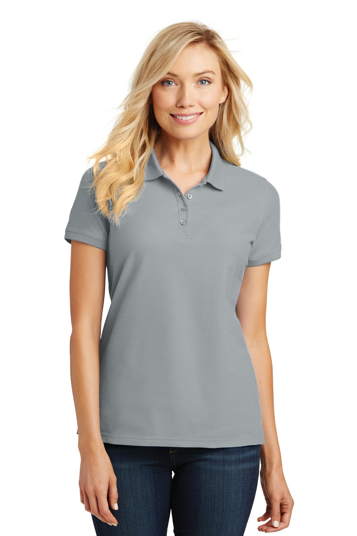 Port Authority Women's Core Classic Pique Polo. L100 in Gusty Grey