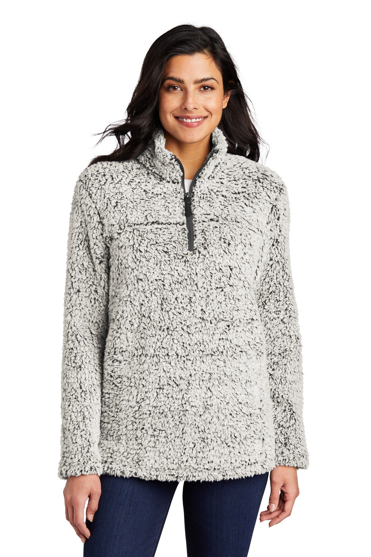 Port Authority Women's Cozy 1/4-Zip Fleece L130 in Grey Heather