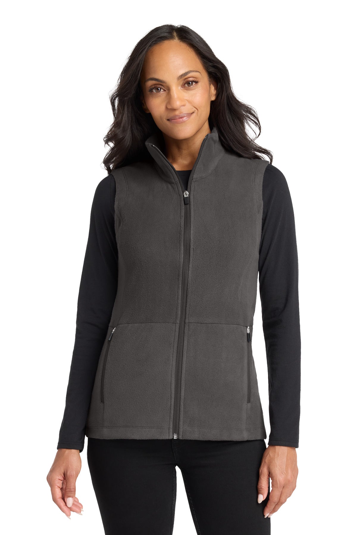 Port Authority Women's Accord Microfleece Vest L152 in Pewter