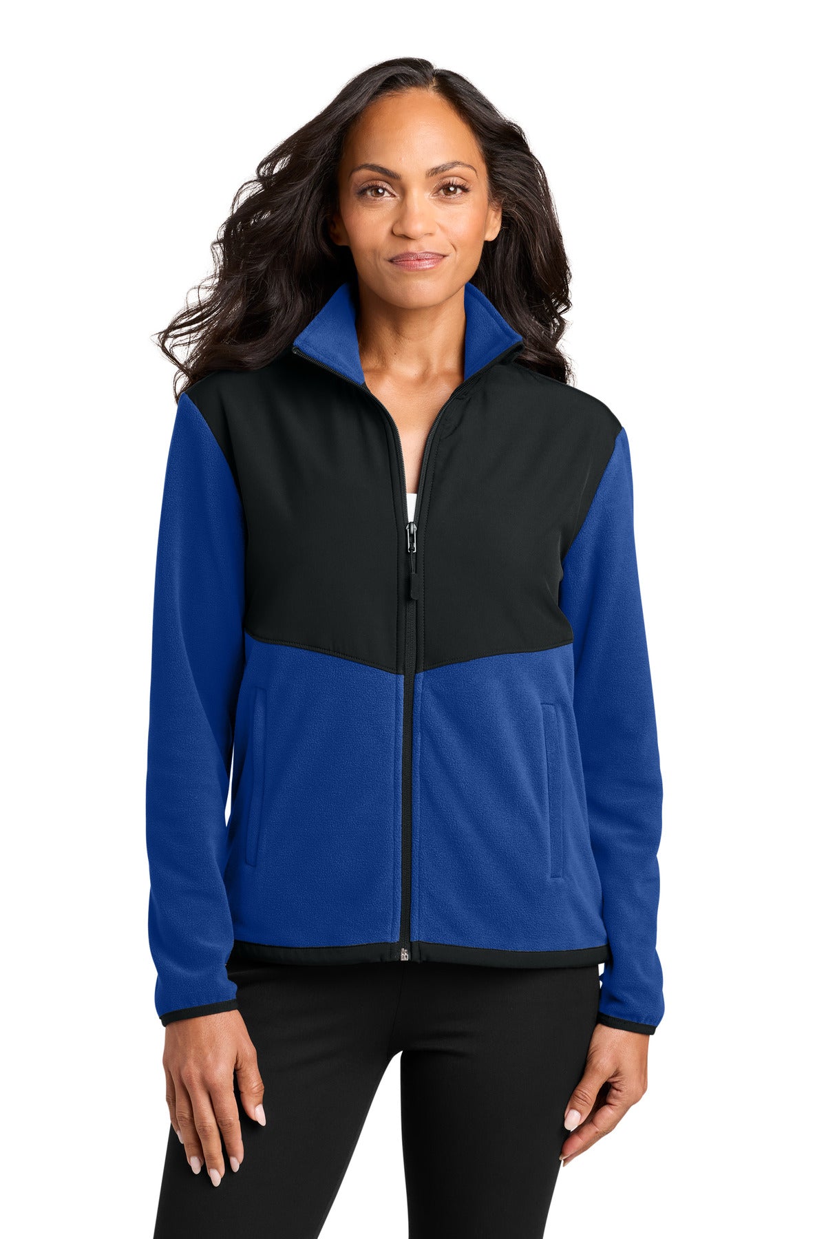 Port Authority Women's Therma-Tek Fleece Jacket L180 in True Royal/ Black