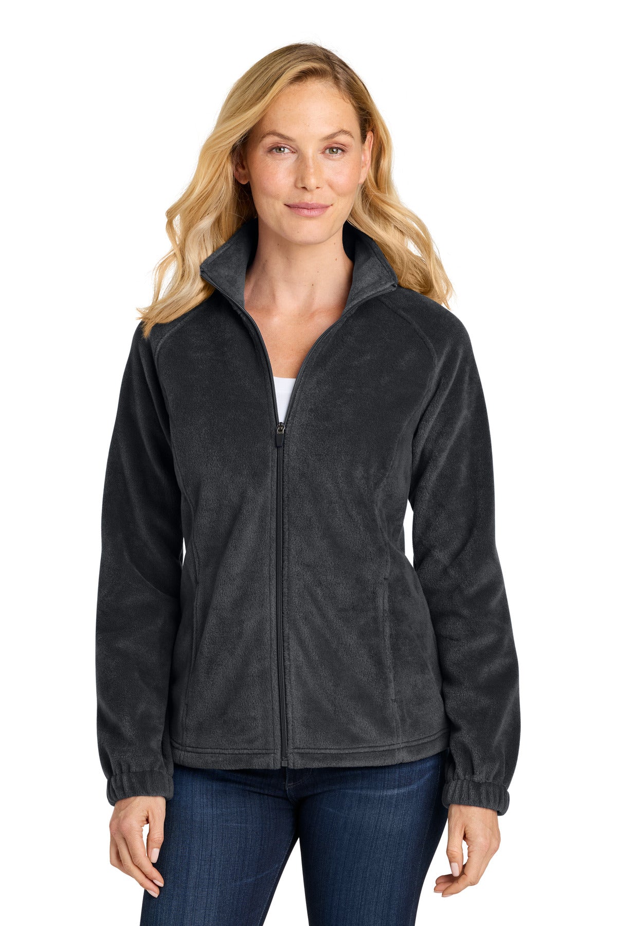 Port Authority Women's Plush Fleece Full-Zip Jacket L190 in Black
