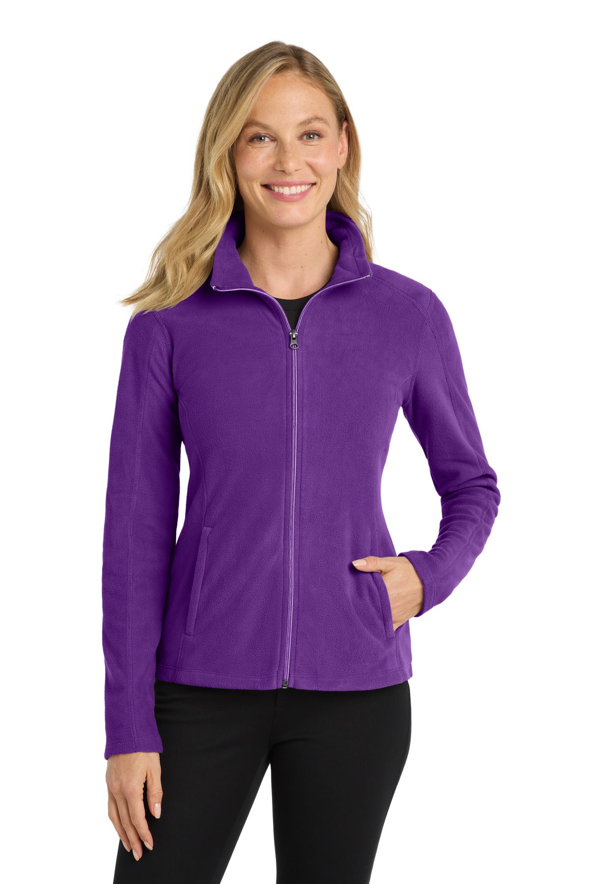 Port Authority Women's Microfleece Jacket. L223 in Amethyst Purple