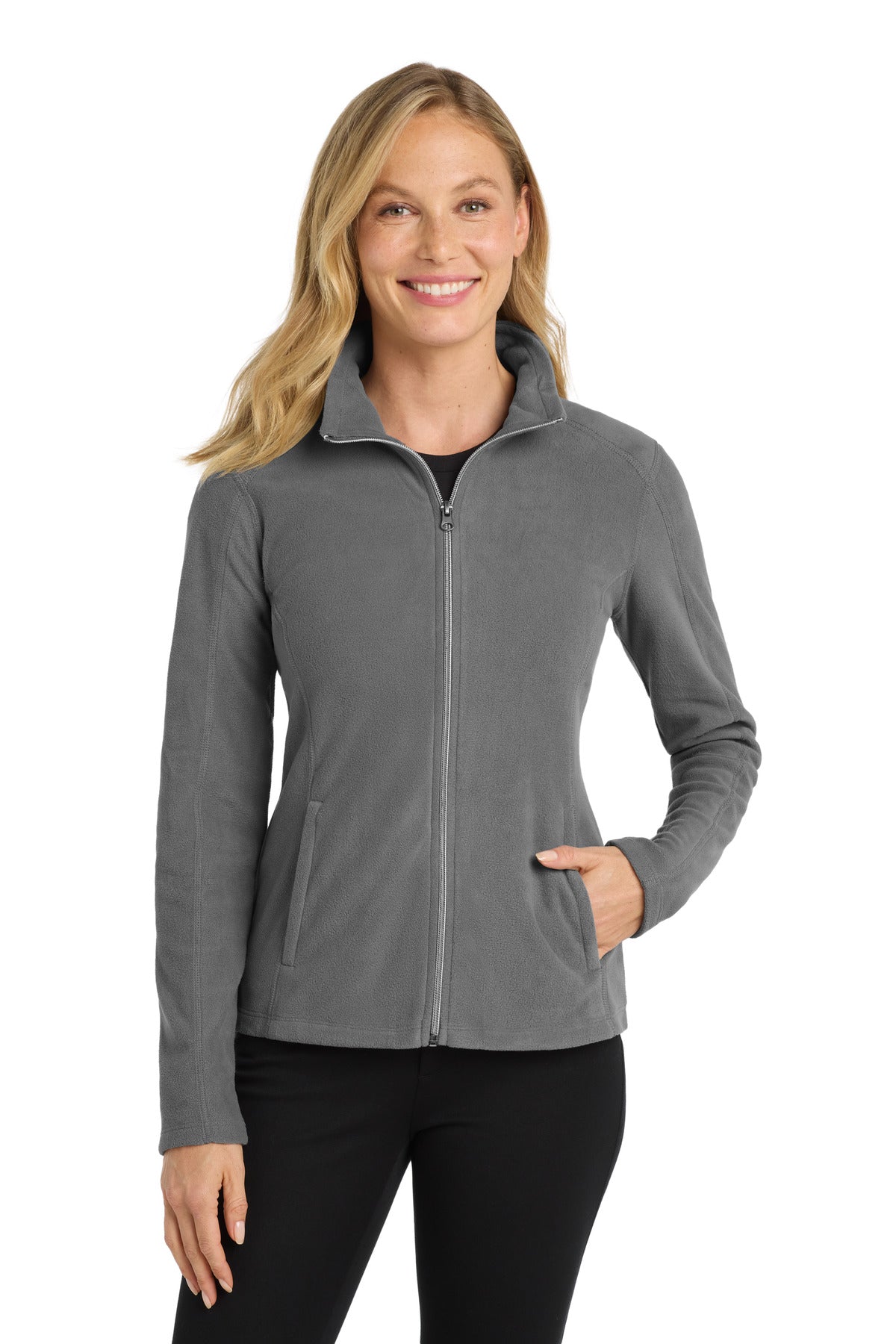 Port Authority Women's Microfleece Jacket. L223 in Pearl Grey