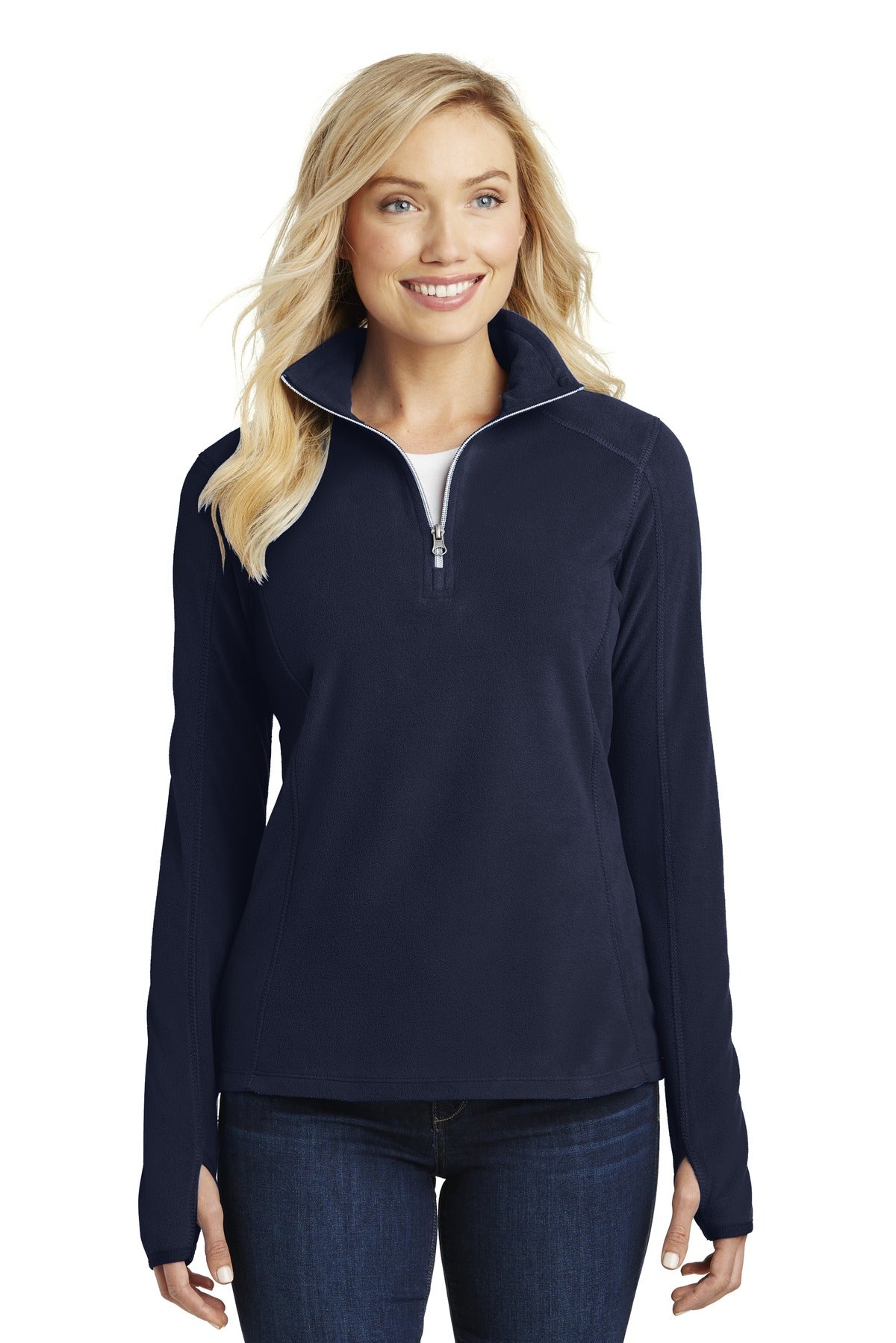 Port Authority Women's Microfleece 1/2-Zip Pullover. L224 in True Navy
