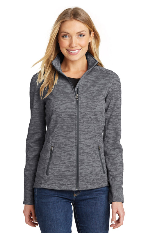 Port Authority Women's Digi Stripe Fleece Jacket. L231 in Black