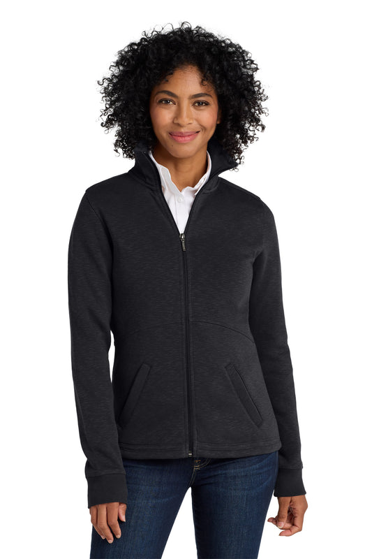 Port Authority Women's Slub Fleece Full-Zip Jacket. L293 in Black