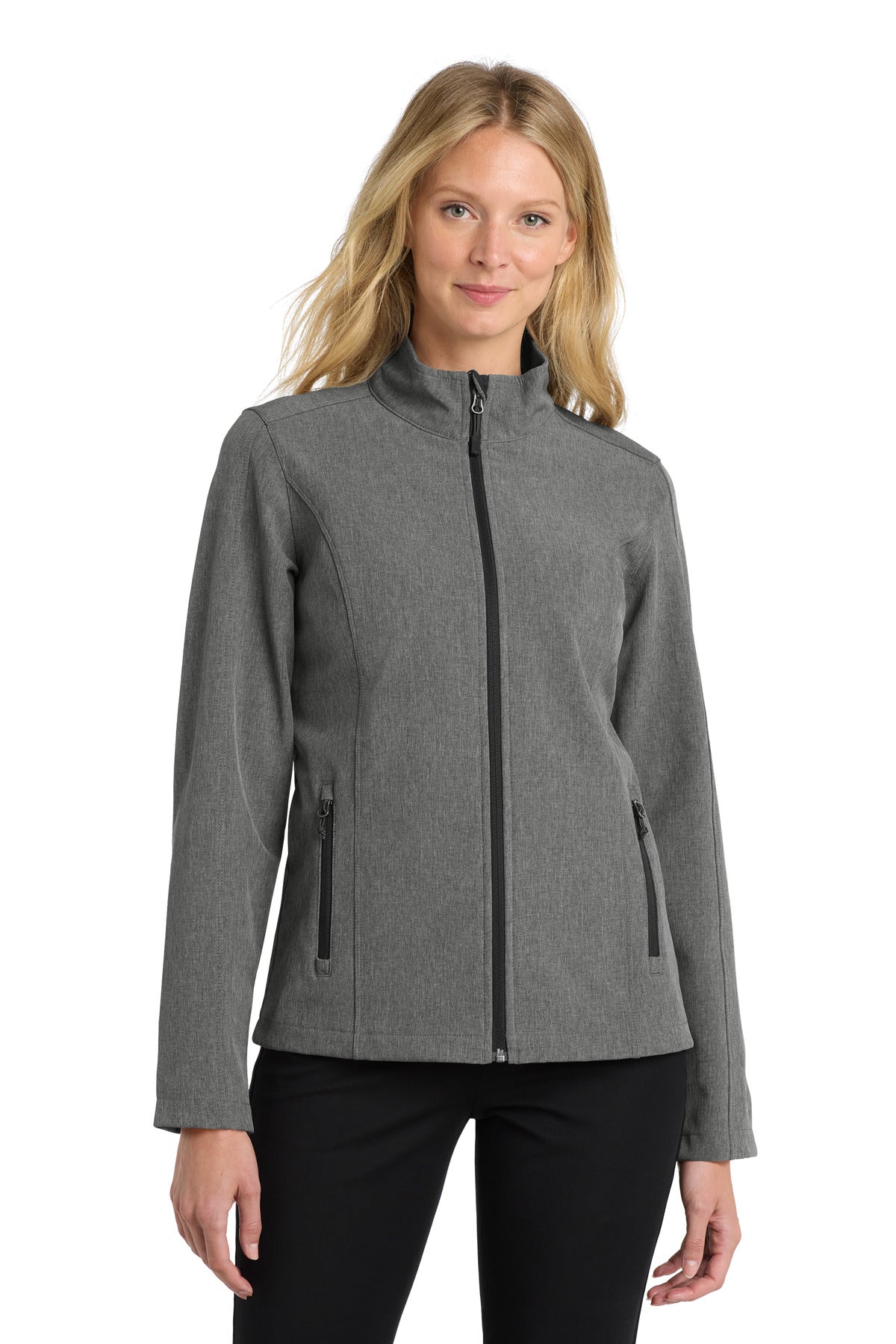 Port Authority Women's Core Soft Shell Jacket. L317 in Pearl Grey Heather