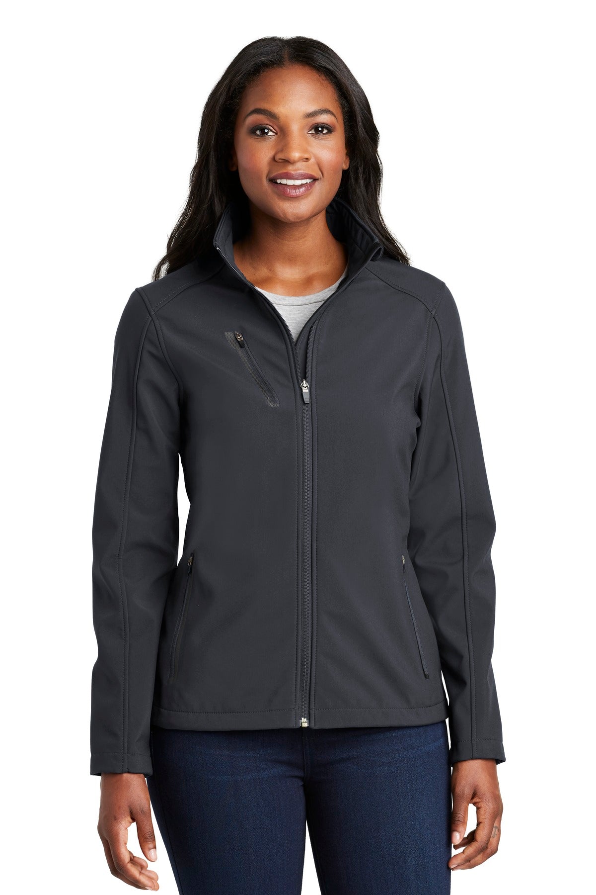 Port Authority Women's Welded Soft Shell Jacket. L324 in Battleship Grey