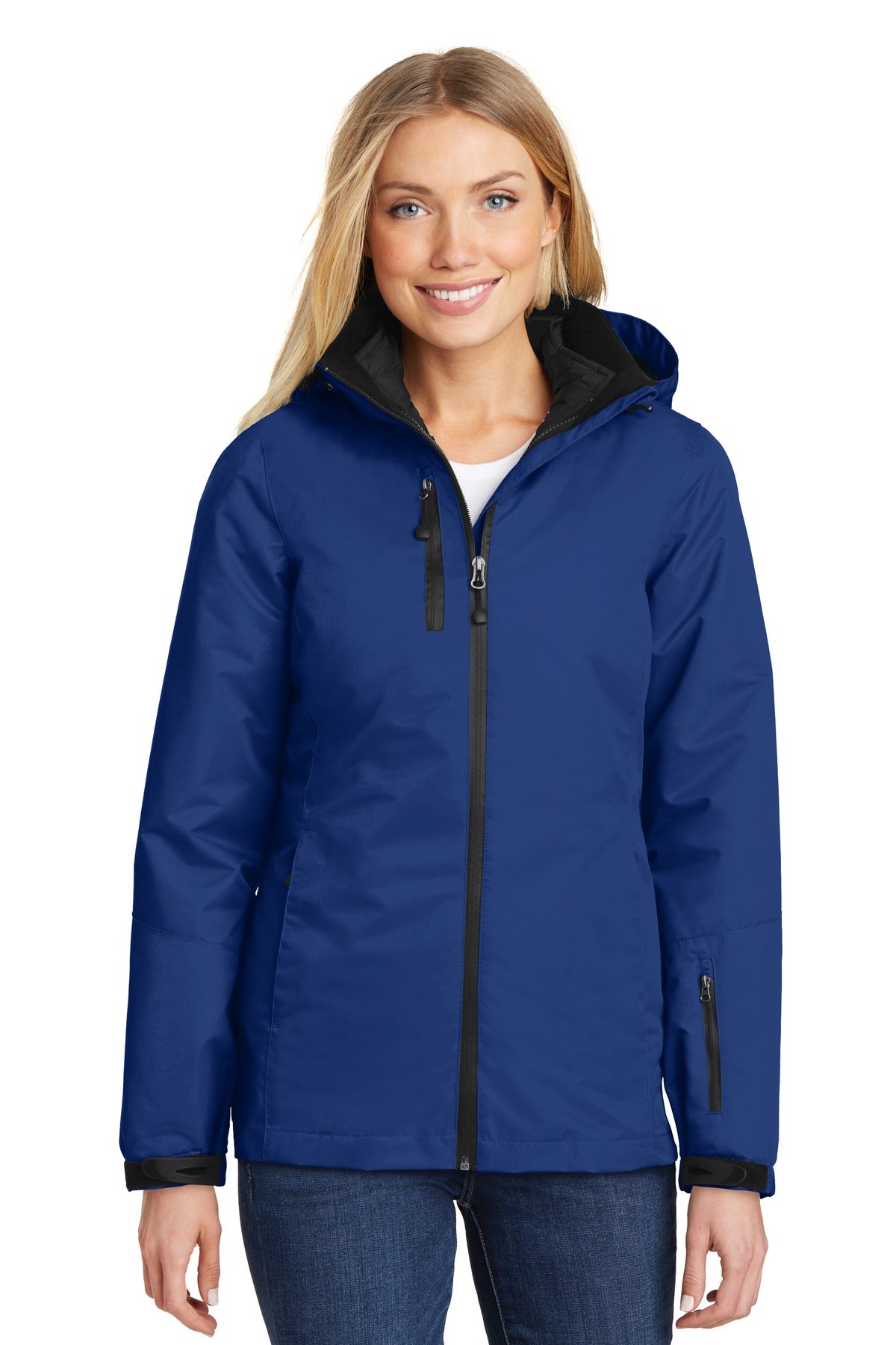 Port Authority Women's Vortex Waterproof 3-in-1 Jacket. L332 in Night Sky Blue/ Black