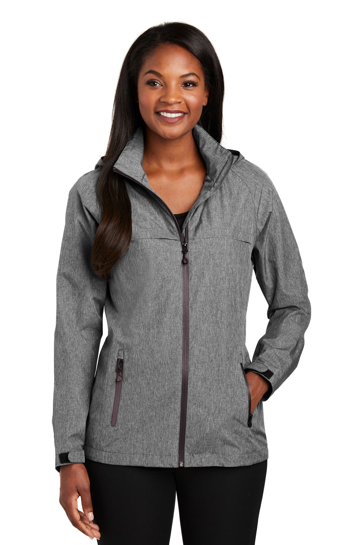 Port Authority Women's Torrent Waterproof Jacket. L333 in Dark Grey Heather