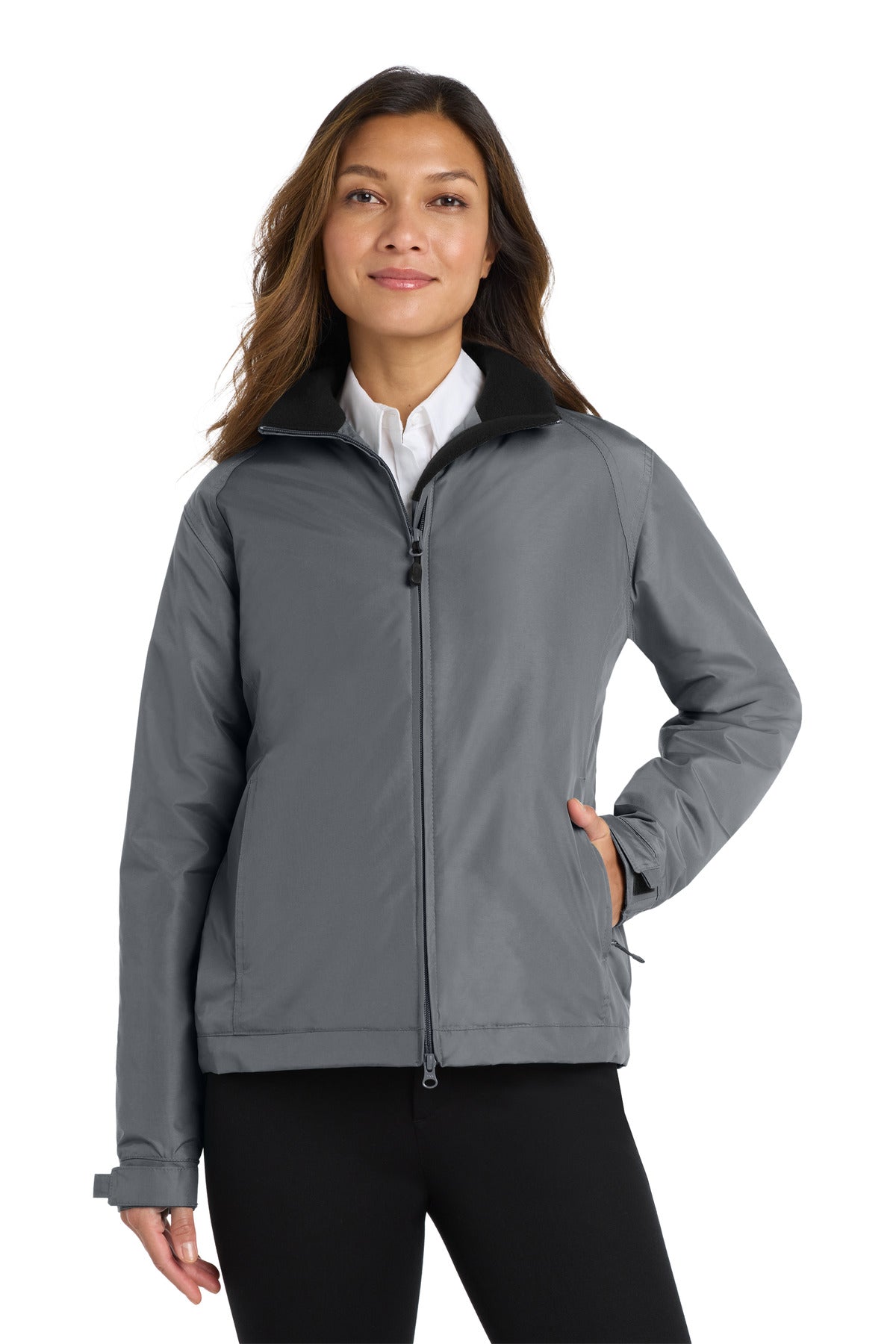 Port Authority Women's Challenger Jacket. L354 in Steel Grey/ True Black