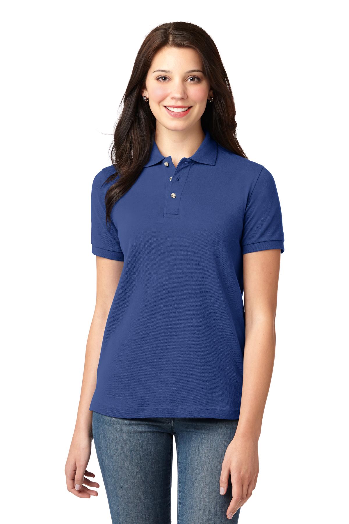 Port Authority Women's Heavyweight Cotton Pique Polo.  L420 in Royal