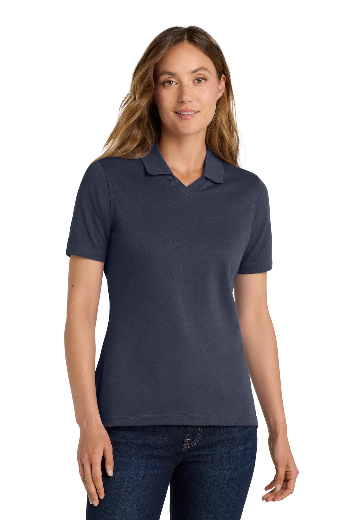 Port Authority Women's Rapid Dry Polo.  L455 in Classic Navy