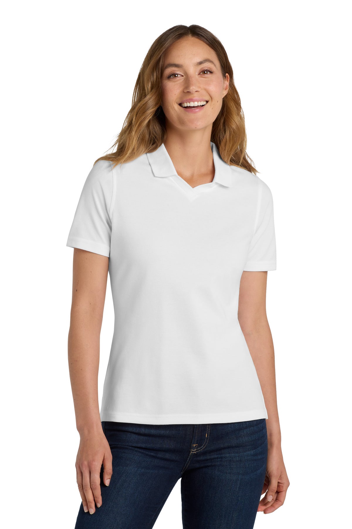 Port Authority Women's Rapid Dry Polo.  L455 in White