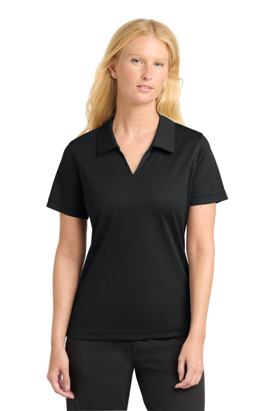 Sport-Tek Women's Dri-Mesh V-Neck Polo.  L469 in Black