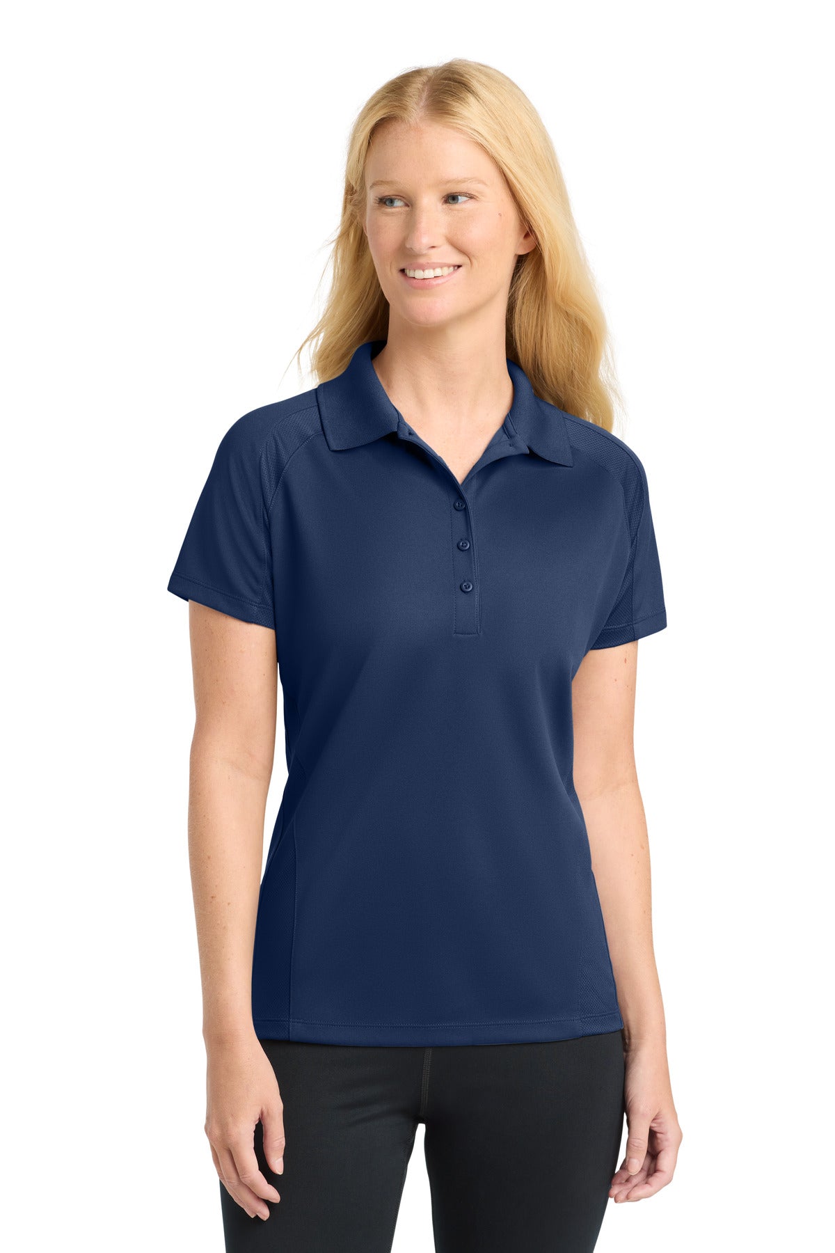 Sport-Tek Women's Dri-Mesh Pro Polo. L474 in Navy