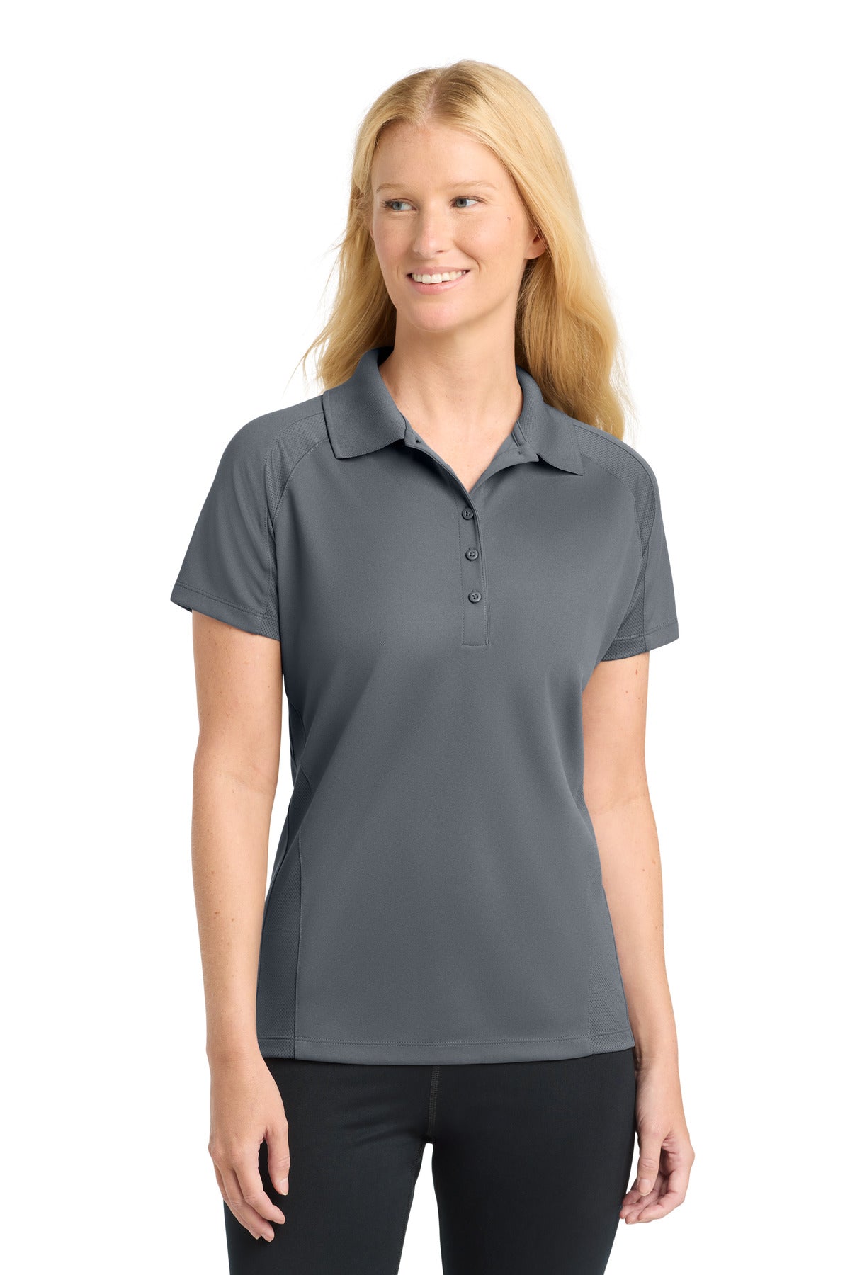 Sport-Tek Women's Dri-Mesh Pro Polo. L474 in Steel
